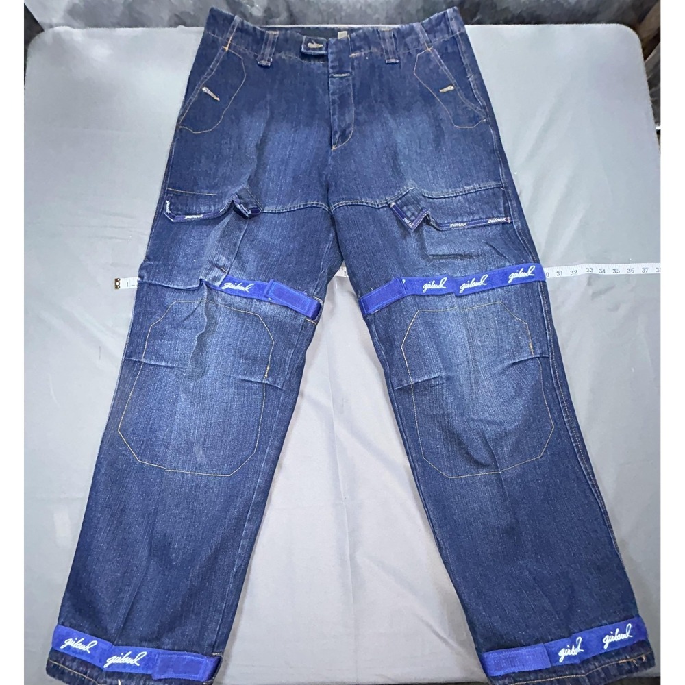Marithe Francois Girbaud Jeans Mens 38x34 Blue Relaxed Shuttle Tape Cargo Denim